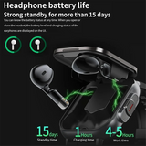 B02B-2 in 1 Wireless Bluetooth Smart Watch TWS Noise Cancelling Wristwatch with Earbud Heart Rate NFC Health Monitoring-A