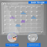 Magnetic Acrylic Calendar For Fridge Dry Erase Board Calendar For Fridge, Reusable Planner, Gift For Home Organiza