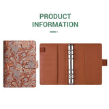 Save Money A6 Budget Binder with Zipper Cash Envelopes Expense Sheets Budget Planner Organizer Cashew Flowers PU Leather