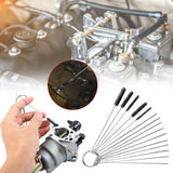 Motorcycle Carburetor Jet Dirt Remove Clean Tool 10 Cleaning Needles 5 Brushes for ATV Welder Carb Chainsaw Spray Gun Torch Tips