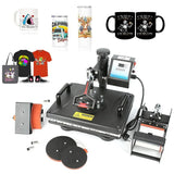 5 in 1 Combo Multi-function Sublimation Heat Press Machines Digital Heat Press Machine for Mug t Shirt Hats