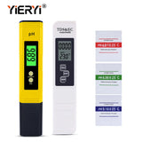 Yieryi Digital PH Meter 3 in1 TDS EC TEMP Water Quality Tester ATC Aquarium Conductivity Analyzer Instruments 0-9999Us/Cm/Ppm