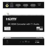 HDMI 2.1 Audio Extractor Converter 4K 120Hz Video Converter 8K 60hz Support Dolby Atmos Digital Coaxial 7.1 CH Audio VRR HDR10