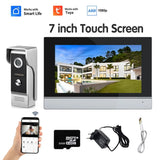 4 Wires Tuya Wifi Video Intercom System 1080P Smart Home Video Doorphone 7" Color Touch Screen Wireless Doorbell Apartment