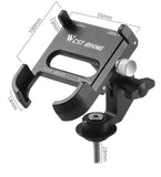 WEST BIKING MTB Phone Support Bike Stem Mount Mobile Phone Widely Adaptable Bracket Aluminum Alloy Adjustable Smartphone Stand
