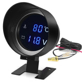 BG0009 Digital Car Truck Water Temp Gauge + Temperature Sensor Voltmeter Volt Voltage Meter 2 in 1 12V 24V Celsius Fahrenheit