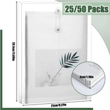 GW-A4 Size Clear Plastic Envelopes Set With String Closure, Expandable Files Document Folder, File Bag Kit For Office 24Pcs