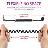 3.5mm Single Side Earphone, Silicone Mono Wired Earbuds Spring Retractable Coiled Cable for Walkie Talkies Phone MP3 Players