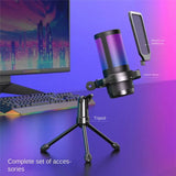 Noise Reduction Condenser Microphone With Tripod Bracket Gaming Streaming Microphone Shock Mount For PC Computer L