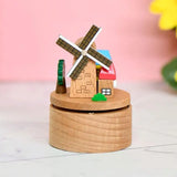 New Rotating Wooden Music Boxes Christmas Santa Gift Theme Handcrafted Melodys Home Decoration Present