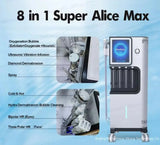 2024 New Arrival 8 IN 1 Alice Super Bubble Max OXYGLOW Jet Peel Facial Hydrodermabrasion Super CO2 Bubble Machine