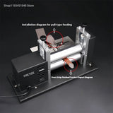 220V Electric small leather draw machine，manual glue dispenser leather press laminating machine ，Leather pressure strip
