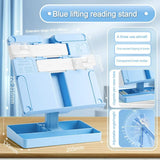 Liftable Reading Rack Adjustable Large Capacity Reading Stand Book Holder with Pencil Case Base Reading Storage Artifact