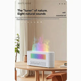 Aroma Diffuser With Bluetooth Speaker Essential Oil Diffuser Flickering Flame 260Ml White Noise Sleep Sound Machine
