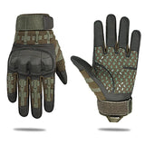Tactile five-finger gloves with touchscreen, PU leather, non-slip, impact-resistant outdoor hunting and shooting protective gear