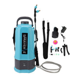 Battery Powered Backpack Sprayer Adjustable Pressure Agricultural Electric Sprayer with 5 Nozzles for Weeding Spraying Cleaning
