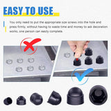 160Pcs Bolt Covers Screw Caps Assortment Kit, M4 M5 M6 M8 M10 M12 Nylon Acorn Dome Protection Caps for Protecting Hexagon Shaped