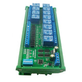 12 Channel DC12/24V NPN Digital Input Output UART RS485 Relay Module Modbus RTU DIN35 Rail Box Board for Machine Control PLC PTZ
