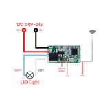 433.92Mhz Universal Wireless DC 3.6V-24V Remote Control Switch 1 CH RF Relay Receiver LED Light Controller DIY Kit