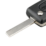 2 Buttons Flip Folding Key Case Replacement Remote Key Fob Case Blank Shell for Peugeot 207 307
