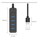 -4-Port High-Speed USB 3.0 Hub 30CM USB Splitter Adapter, Expansion Dock Forfast Data Transfer, Multi-Device Support