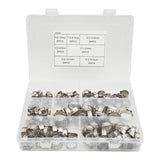 140PCS 7-21mm 304 Stainless Steel Single Ear Stepless Hose Clamps Kit Water Pipe Clip Clamp Rings for Sealing pipe Crimp clamp