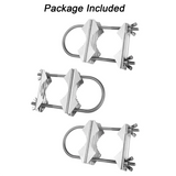 B27B Double Antenna Mast Clamp V Jaw Block With U Bolts Heavy Duty Anti-Rust Mast To Mast Mount Bracket Kit For TV,CB(15 Set)