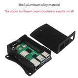 GW-For Raspberry Pi 5 Aluminum Alloy Case Metal Shell Heatsink With Cooling Fan For Raspberry Pi 5 Parts