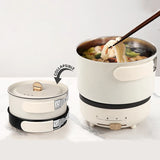 220V Folded Electric Cooking Pot Mini Portable Electric Skillet Split Type Frying Pan Travel Multifunctional Hotpot 1.2L