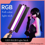 Handheld LED RGB Light Stick Colorful USB Rechargeable Photography Fill Light Vlog/Selfie Studio Photo Lighting Party Atmosphere