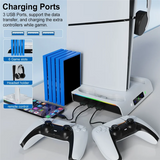 The Multifunctional Host Cooling Charging Dock Is For PS 5 Slim, Supports Charging 2 Controllers, Has 3 Fan Spee