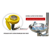 304 Stainless Steel Composite Emergency Shower Eyewash，Factory Inspection Vertical Double Eye Washing Shower Set
