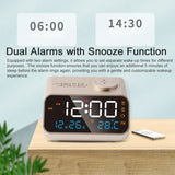 Multi-function Alarm Clock with FM Radio Rechargeable LED Digital Clock with Temperature and Humidity Display Voice Activated