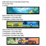 24inch 1920x360 IPS Bar LCD Monitor Auto Play Partition Playback