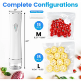 Handheld Vacuum Sealer Machine With 30 Reusable Bags, For Food Storage Featuring A Visible Tank, Wireless& Portable Design