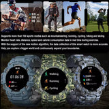 LC21 Outdoor Sports Smart Watch Men Women With LED Flashlight Compass SOS Fitness Monitor BT Calls IP68 Waterproof Smartwatch