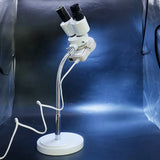 Professional Lab Equipment 8X Magnifications Flexibles Binoculars Stereo Microscopes with LED Ring Light
