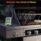 Color Touch Screen Digital Food Temperature Gauge Cooking Meat Thermometer with Dual Temperature Probe, Digital Oven
