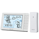 Baldr Wireless Weather Station Digital DCF Wall Table Atomic Alarm Clock Hygrometer Thermometer Frost Alert Forecast Sensor -40C