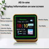 Smart WiFi Digital Clock with Weather with Temperature Humidity Display Date Clock Weather Station for Home Office Desk Decor