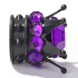 4pcs Copper Core Car Bling Rhinestone Black Crown Wheel Tire Valve Caps