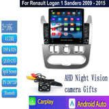 2din Android Auto Car radio multimedia player for Tesla screen For Renault Logan1/Sandero 2009-2015 Lada Largus Dacia Duster Gps