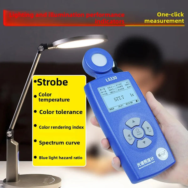 Spectral Illuminometer Digital Lumen Tester High Precision Color Temp ...