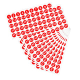 Number Inventory Stickers Round for Clothes Shoes Sports Events Scrapbooking