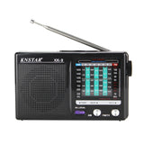 Knstar KK-9 FM Radio With PVC Panel Built-in Speaker Dimensions 13*7.8*2.9cm Single Channel 3-band 3W DC 3V 88-108MHz 75dB AM SW