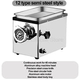 950-1300W Meat Grinder 70dB Food Processor SUS Multifunction Automatic Meat Slicer Machine with Detachable Parts for Restaurant