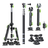 360 Panoramic Action Camera Holder 3-Suction Cup Vacuum Car Mount for Insta360 DJI GoPro 360°Video Camera Accessories Kits