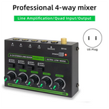 Mix400 Pro 4 Channel Professional Sound Mixer With RGB Light Mini Audio Mixer Line Mixer Small Audio Mixer For Club Bar