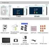 7 Inch Tuya Smart Wifi Video Entry Phone Intercom System 1080P 2 Wire Home Video Doorphone Doorbell RFID Card Unlock Apartment