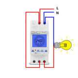 16A 30A Relay AC85-265V 24Hrs Digital Analogue Din Module Time Switch Backlight Large LCD Display Industrial Timers Controller